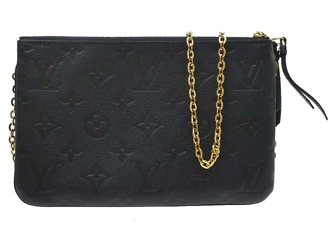 Louis Vuitton Double Zip Pochette Monogram Empreinte Leather Nero