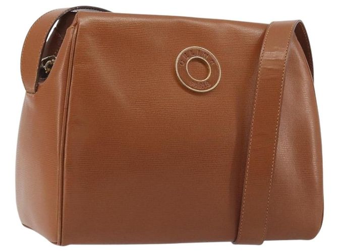 Céline Celine Vintage Circle Logo Leather Small Marrone