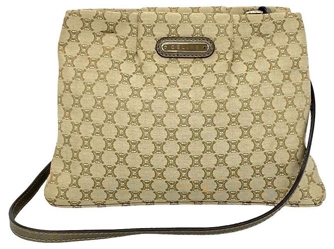 Céline Borsa a tracolla Celine Macadam Blazon Pattern Triomphe Beige