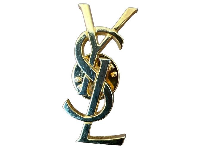 Yves Saint Laurent YSL Monogram Spilla Oro D'oro