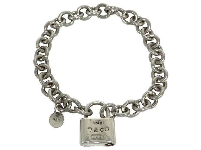 Tiffany & Co Tiffany Vintage Cadena Lock Charm Armband Silber