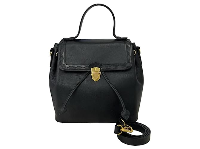 Sac à épaule en cuir avec logo ajouré Yves Saint Laurent Noir 