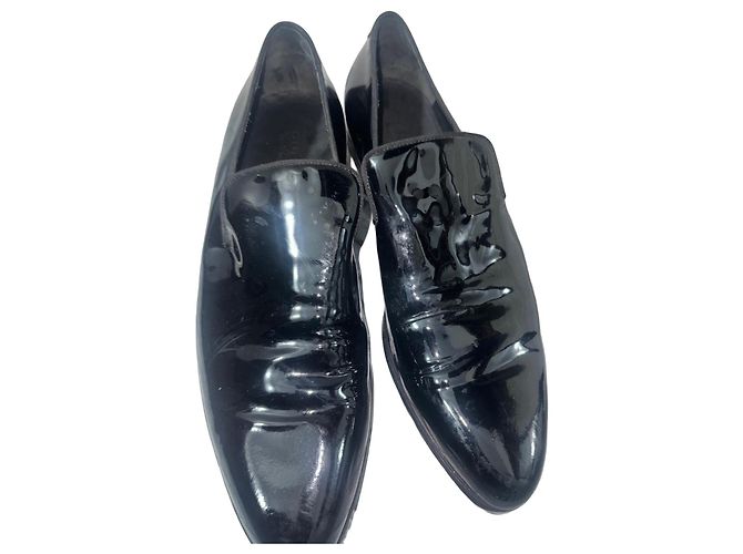 Gucci Lackleder-Loafer in Schwarz