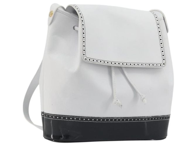 Zaino Salvatore Ferragamo in pelle bianca e oro Auth 197455 Bianco D'oro