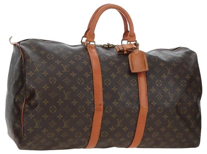 LOUIS VUITTON Monogram Keepall 50 Boston Bag M41426 LV Auth 194936V Monograma