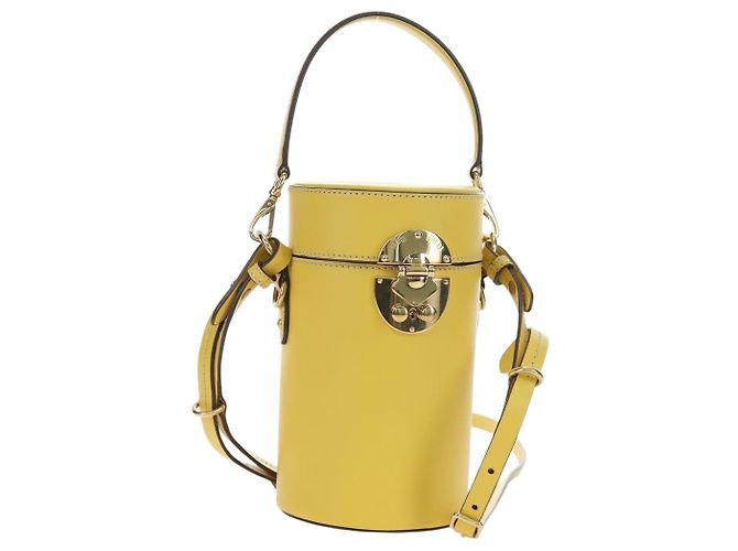 Bolsa de Mão Miu Miu em Couro 2way Amarelo Ouro Auth 195501V Dourado