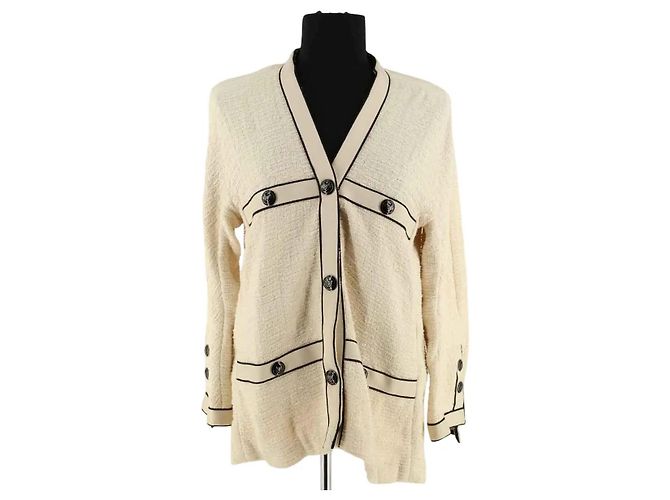 Maje Cardigan aus Baumwolle ecru Roh