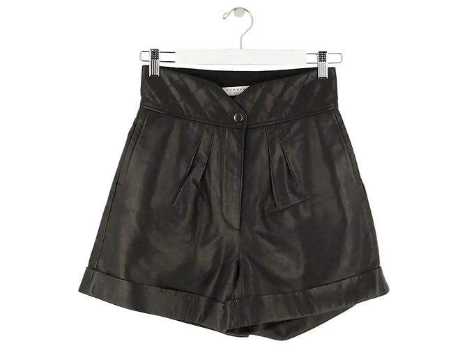 Bermuda Sandro in pelle nera Nero