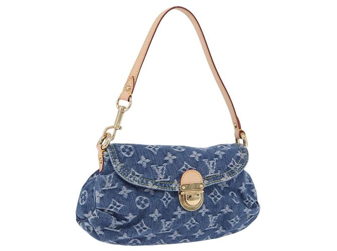 LOUIS VUITTON Monogram Denim Mini Preity Hand Bag Blue M95050 LV Auth 197489SAM