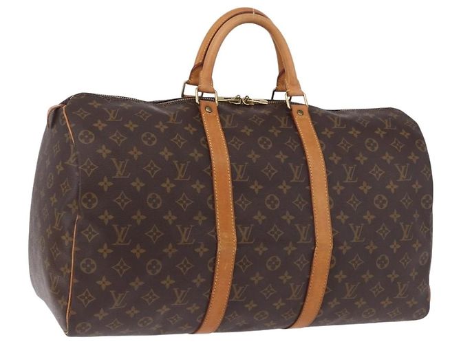 LOUIS VUITTON Monogram Keepall 50 Boston Bag M41426 LV Auth 194932V Monograma