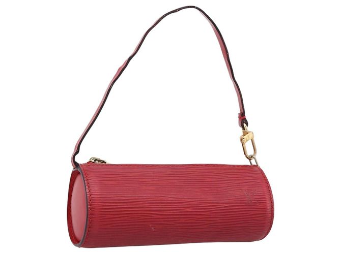 LOUIS VUITTON Epi Soufflot Pouch Accessory Pouch Red LV Auth 194740