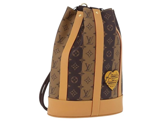 Bolsa Messenger LOUIS VUITTON Monogram Stripe Randonnee M45968 LV Auth 198698M Monograma