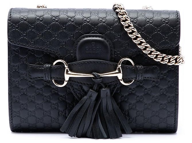Borsa a tracolla Gucci Mini Microguccissima Emily Nera Nero