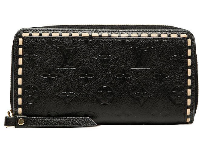 Cartera Larga Zippy Louis Vuitton Monogram Empreinte Whipstitch Negra Negro