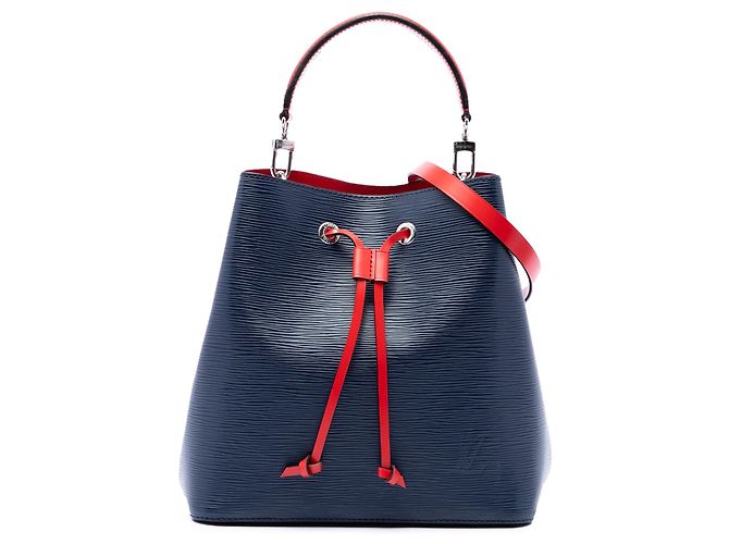 Bolsa Bucket Louis Vuitton Epi NeoNoe MM Azul