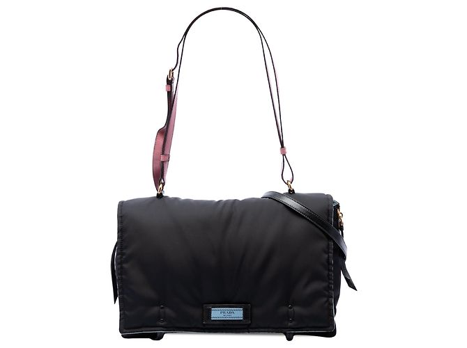 Borsa Prada Tessuto Etiquette nera Nero