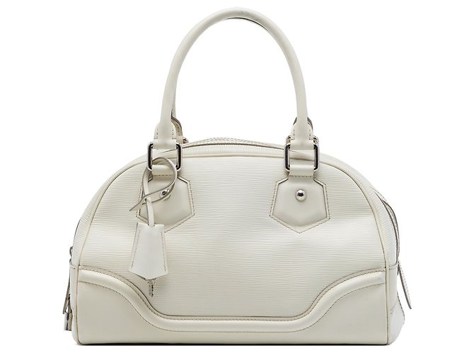 Louis Vuitton Epi Bowling Montaigne PM Handtasche Weiß
