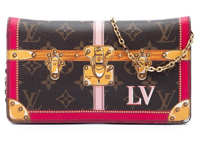 Borsa a Tracolla Louis Vuitton Monogram Summer Trunks Pochette Weekend Marrone