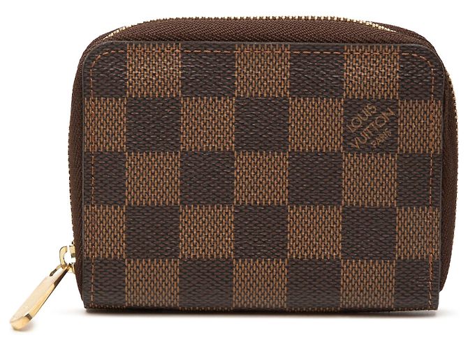 Monedero Zippy Louis Vuitton Damier Ebene Marrón Castaño