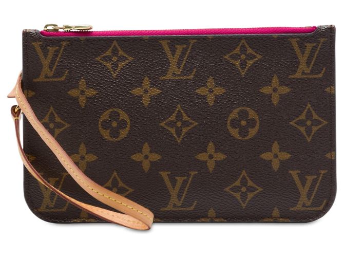 Bolsa Louis Vuitton Monogram Neverfull Pochette PM Castanha Marrom