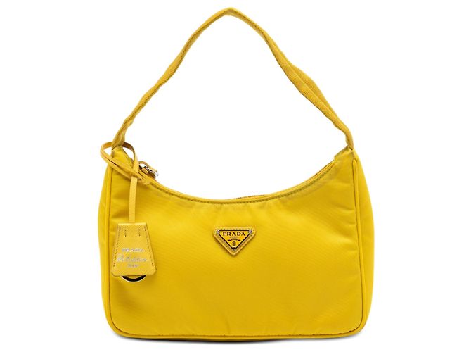 Borsa a tracolla Prada Mini Tessuto Re Edition 2000 Gialla Giallo