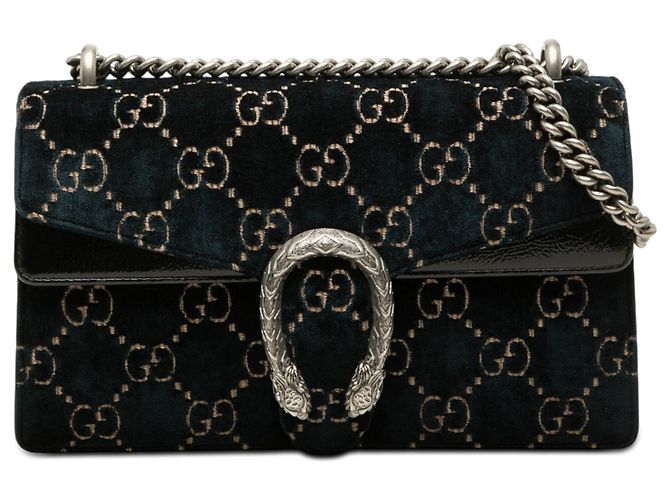 Borsa a tracolla Dionysus Medium GG in velluto blu Gucci