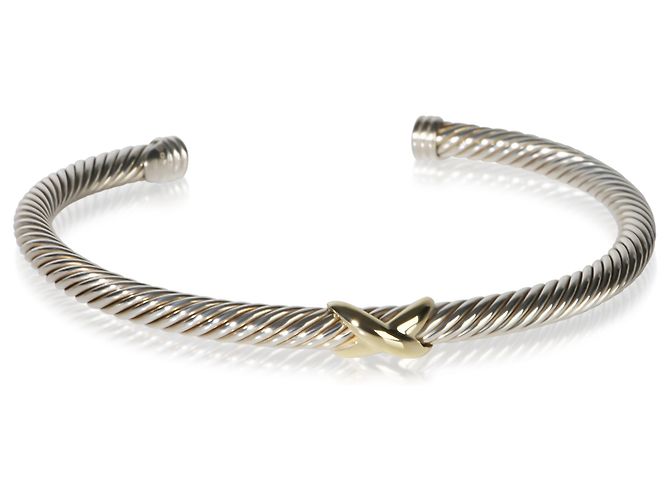 Bracciale Cable X David Yurman in oro giallo e argento sterling 