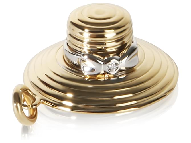 Tiffany & Co. White Gold & Yellow Gold Diamond Sunhat Charm 