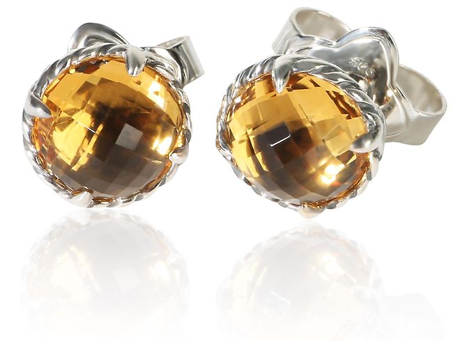 Orecchini Chatelaine David Yurman in argento sterling e citrino