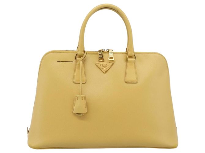 Prada Promenade Saffiano Leather Large Jaune