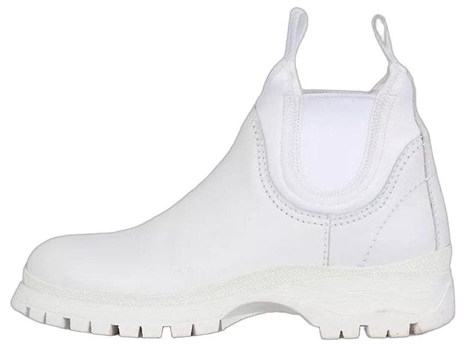 Prada White Leather & Textile Boots - EU 39 Pre-owned