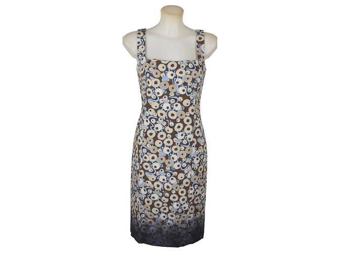 Philosophy Di Alberta Ferretti Vestido estampado de círculos Castaño Blanco Azul Beige