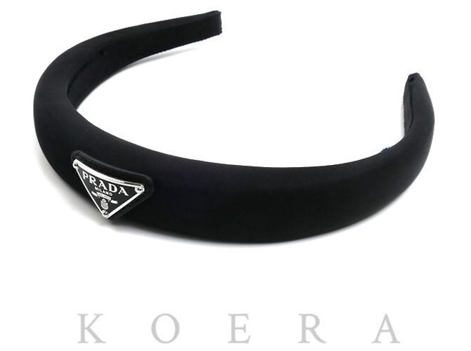 Prada Stirnband aus recyceltem Polyamid Schwarz