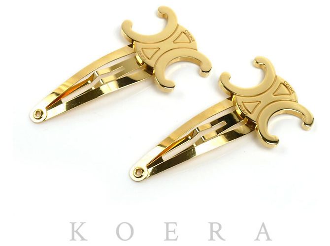 Céline Fermi capelli Celine GP Hair Clip Triomphe Accessory D'oro