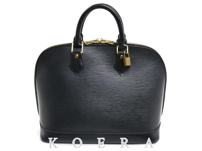 Louis Vuitton Alma Handtasche aus schwarzem Epi-Leder