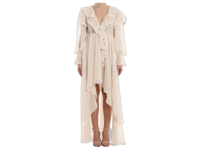 Philosophy di Lorenzo Serafini Plissiertes Maxikleid aus Chiffon Roh