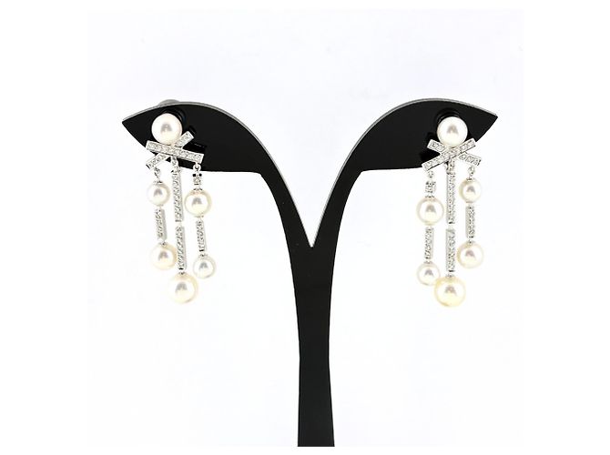 Orecchini a clip Chanel Diamanti e Perle