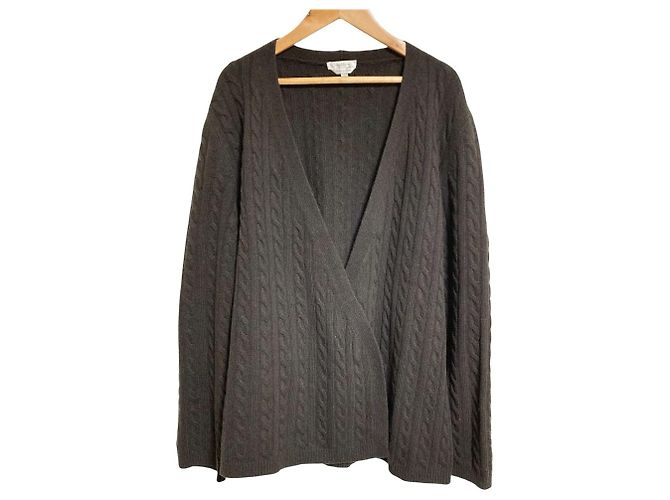 Max Mara Cable Knit Wool Cardigan Brown