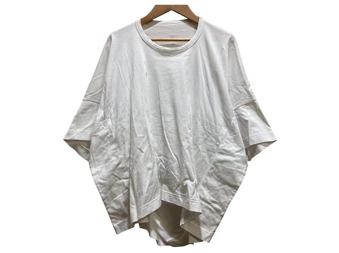 Autre Marque Plan C Bianca Drape Crewneck T-shirt Camiseta de algodón Blanco