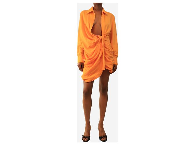 Jacquemus Vestido mini envelope laranja - size UK 6