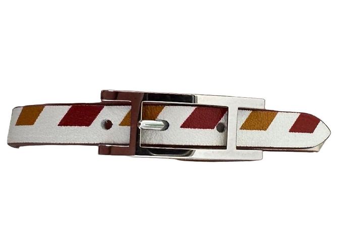 Hermès Be Happy leather bracelet size 5 Brown White Golden