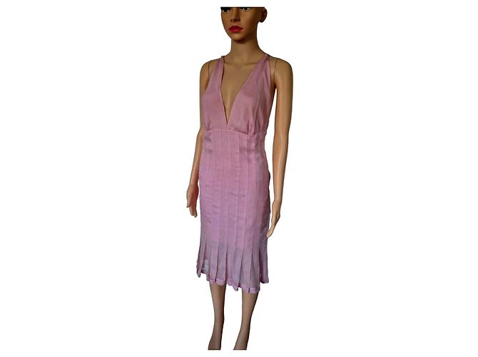 Vestido Chanel de seda rosa