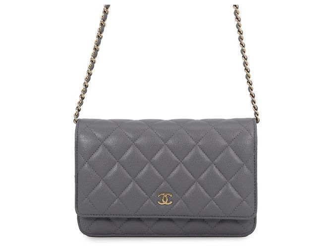Chanel Classic Matelassé Kettenportemonnaie Braun