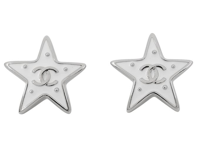 Chanel Cosmo Star Ohrringe Weiß
