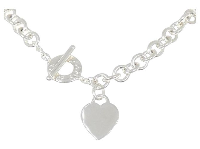 Tiffany & Co Collana Tiffany con Ciondolo a Cuore e Chiusura Toggle Argento