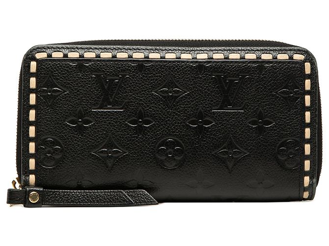 Cartera Zippy Louis Vuitton Black Monogram Empreinte Whipstitch Negro