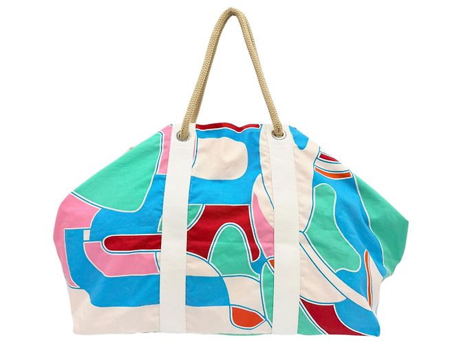Hermès Blue Printed Canvas Drapeaux Au Vent