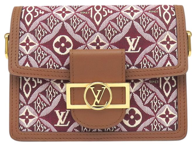 Louis Vuitton Red Monogram Jacquard Since 1854 Mini Dauphine Rosso Bordò