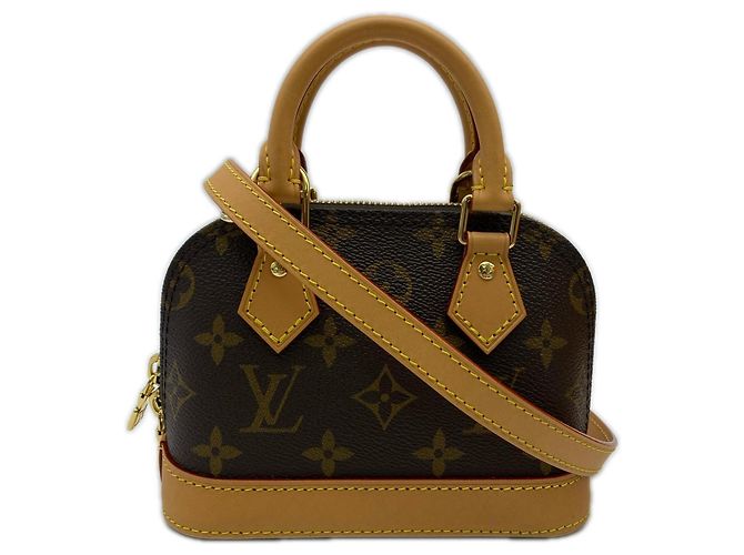Bolsa de Ombro Nano Alma Monogram Louis Vuitton Marrom Bege