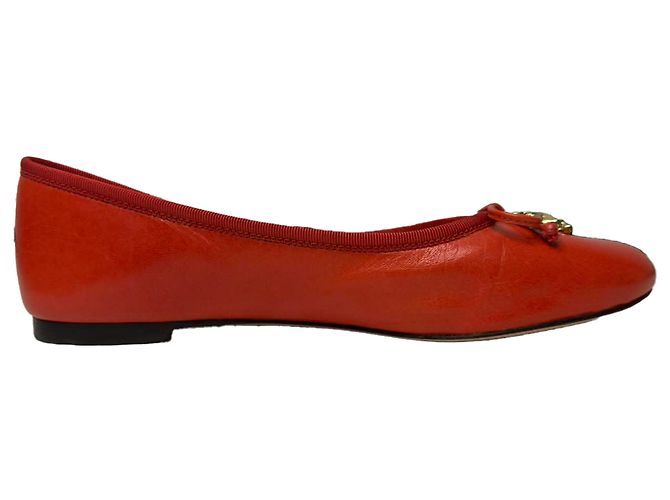 Bailarinas Tory Charm Tory Burch en cuero rojo Roja